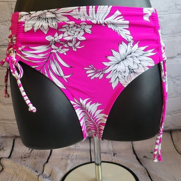 California Waves Other - California Waves Multi Color Floral Stretch Side Tie Moderate Coverage Bottom